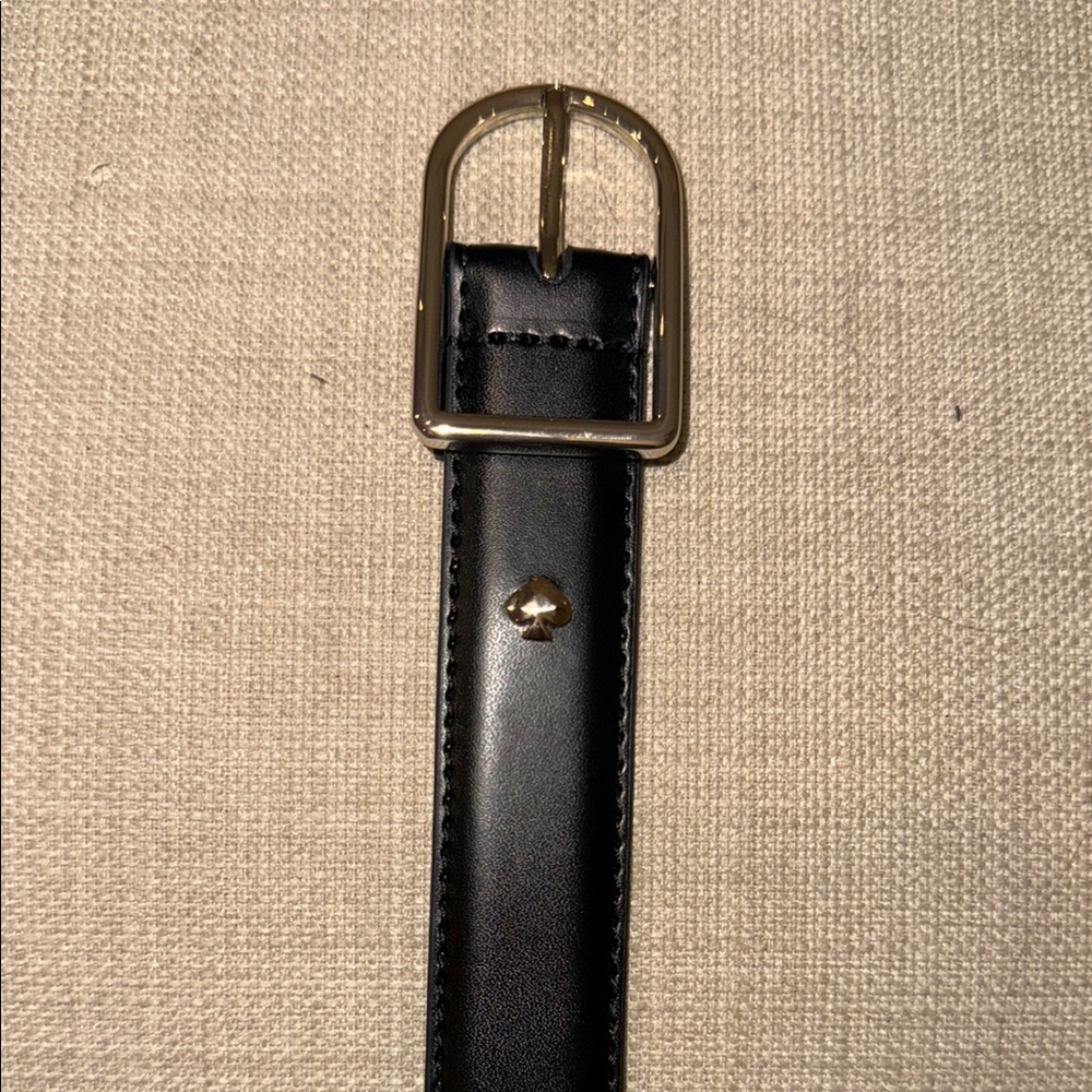 Kate Spade Thin Black Belt with Gold Buckle